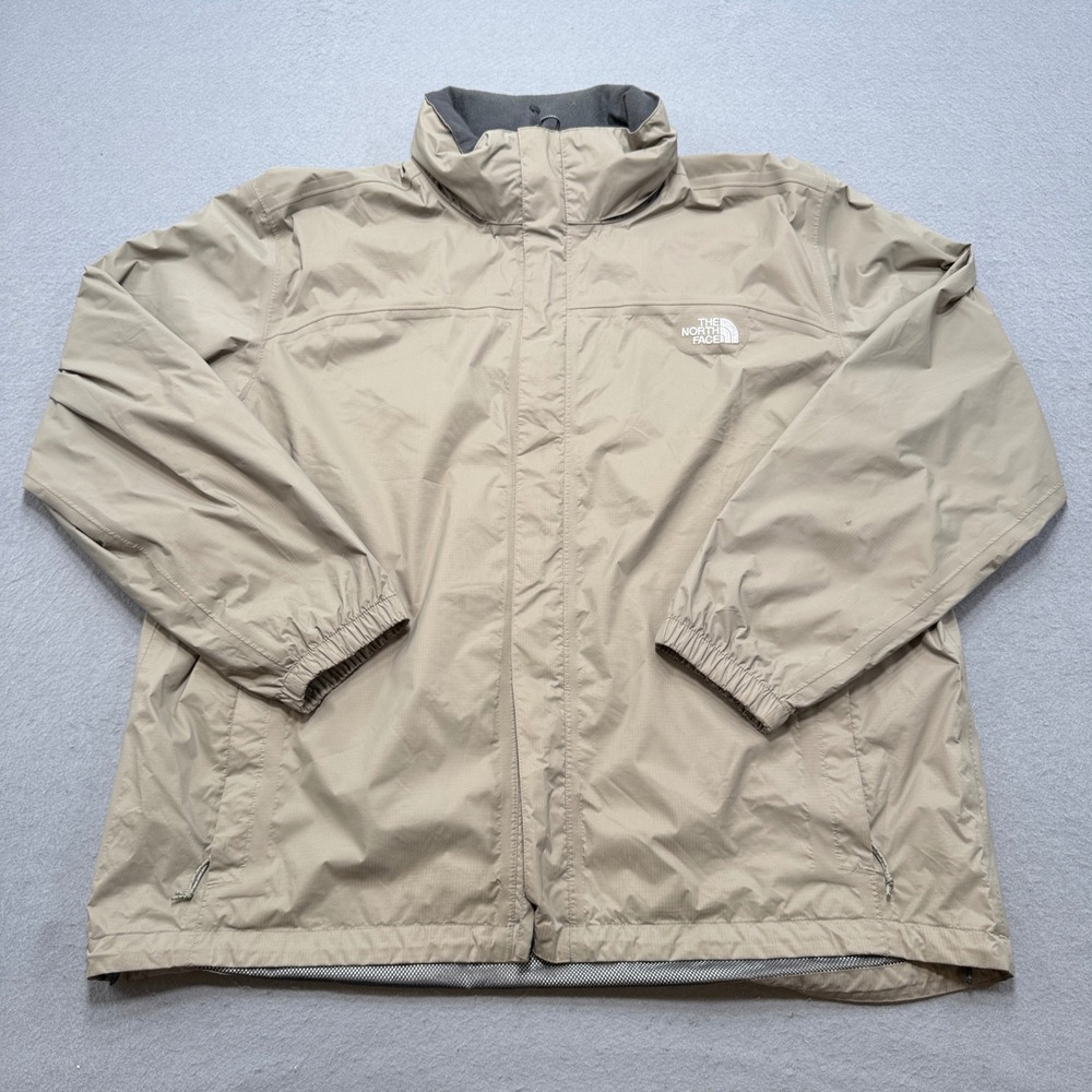 The North Face Rain Jacket Men's 2XL Beige Mesh Lined HyVent Windbreaker Hunting